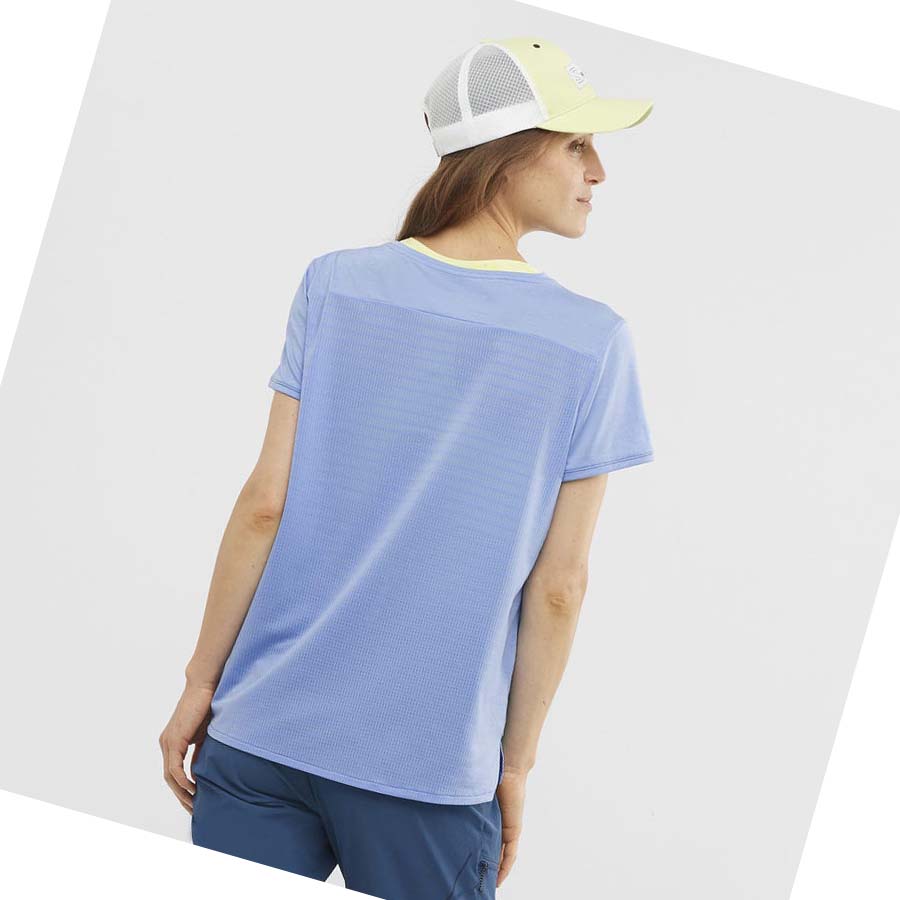 Camiseta Salomon OUTLINE SUMMER Mujer Azules | MX 2551WNB